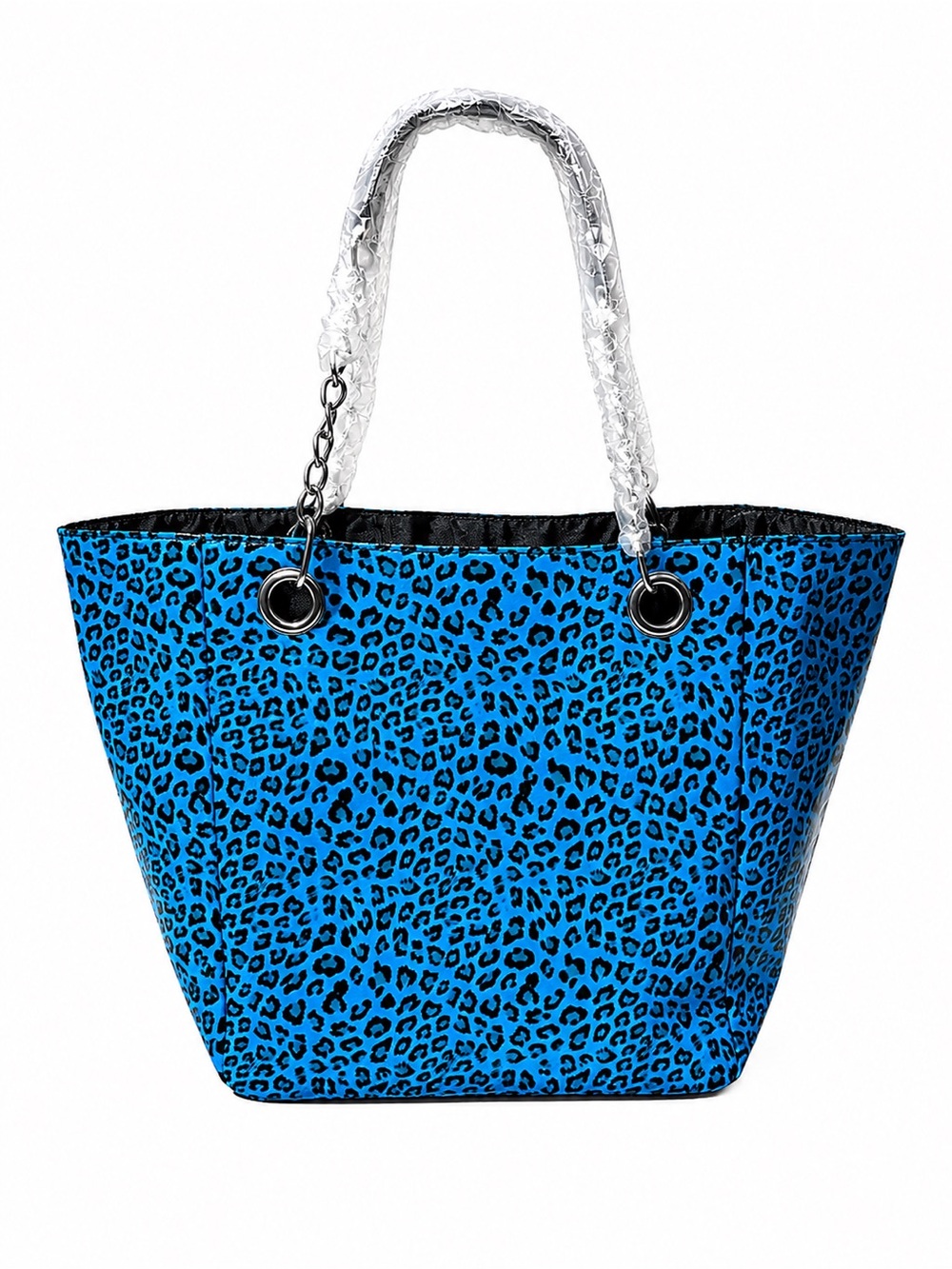 VENUS Blue Leopard Print Tote Bag -NEW - Picture 2 of 7